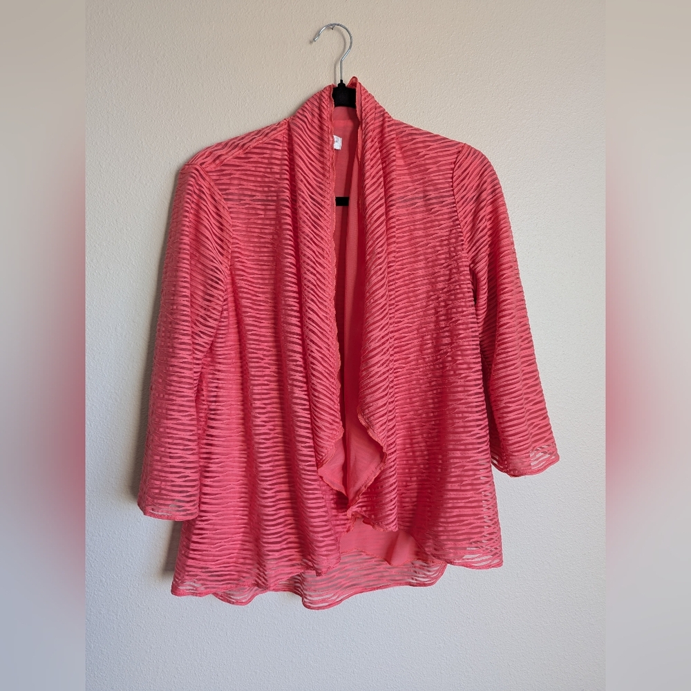 Christopher & Banks Coral Drape Cardigan Size S